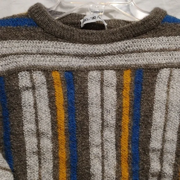Authentic Giorgio Armani Striped Vintage Alpaca/Wool Blend Sweater